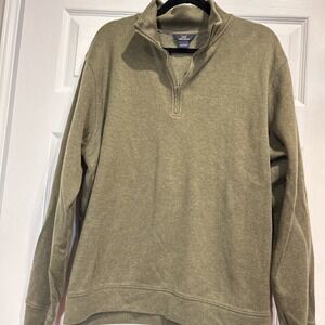 Brooks‎ Brothers 1/4 Zip Sweater Men's Large Khaki Pullover Preppy  Academic
